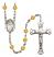 Saint Maria Faustina Engravable Rosary with Topaz Beads