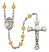 Saint Martin de Porres Engravable Rosary with Topaz Beads