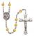 Santa Teresita Engravable Rosary with Topaz Beads