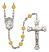 Saint Vincent de Paul Engravable Rosary with Topaz Beads