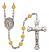 San Martin Caballero Engravable Rosary with Topaz Beads