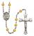 Saint Germaine Cousin Engravable Rosary with Topaz Beads