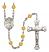 Saint Gertrude of Nivelles Engravable Rosary with Topaz Beads