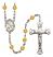 Saint Elizabeth Ann Seton Engravable Rosary with Topaz Beads