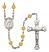 Saint Tarcisius Engravable Rosary with Topaz Beads