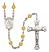 Saint Angela Merici Engravable Rosary with Topaz Beads