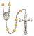 Saint Bede the Venerable Engravable Rosary with Topaz Beads