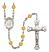 Saint Joseph Freinademetz Engravable Rosary with Topaz Beads