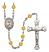 Corazon Inmaculado de Maria Engravable Rosary with Topaz Beads