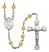 Saint Dunstan Engravable Rosary with Topaz Beads