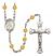 Saint John Chrysostom Engravable Rosary with Topaz Beads