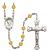 Saint Peter Canisius Engravable Rosary with Topaz Beads