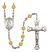 Saint Nathanael Engravable Rosary with Topaz Beads