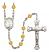 Saint Jeanne Chezard de Matel Engravable Rosary with Topaz Beads