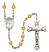 Saint Alphonsa of India Engravable Rosary with Topaz Beads