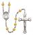 Saint Winifred of Wales Engravable Rosary with Topaz Beads