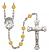 Saint Andre Bessette Engravable Rosary with Topaz Beads