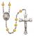 Our Lady of Good Help Engravable Rosary with Topaz Beads