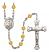 Saint Norbert of Xanten Engravable Rosary with Topaz Beads