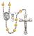 Saint Christopher and Hockey Rosary with Topaz Beads