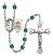 Saint Brendan The Navigator and Navy Rosary with Zircon Beads