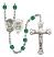 Saint Michael and Navy Rosary with Zircon Beads