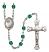 Footprints and Cross Engravable Rosary with Zircon Beads