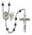 Saint Agatha and Nurse Rosary with 6mm Hematite Beads