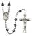 Saint Anthony of Padua Engravable Rosary with 6mm Hematite Beads