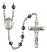 Saint Barbara Engravable Rosary with 6mm Hematite Beads