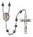 Santa Barbara Engravable Rosary with 6mm Hematite Beads