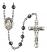 Saint Frances Cabrini Engravable Rosary with 6mm Hematite Beads