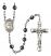 Saint Benjamin Engravable Rosary with 6mm Hematite Beads