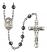 Saint Catherine of Siena Engravable Rosary with 6mm Hematite Beads