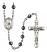 Saint Bernadette Engravable Rosary with 6mm Hematite Beads