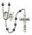 Saint Brendan The Navigator and Navy Rosary with 6mm Hematite Beads