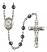 Saint Camillus of Lellis Engravable Rosary with 6mm Hematite Beads