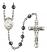 Saint Charles Borromeo Engravable Rosary with 6mm Hematite Beads