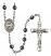 Saint Catherine Laboure Engravable Rosary with 6mm Hematite Beads