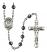 Saint Christopher Engravable Rosary with 6mm Hematite Beads