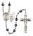 Saint Christopher and Air Force Rosary with 6mm Hematite Beads