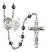 Saint Christopher and Army Rosary with 6mm Hematite Beads