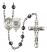 Saint Christopher and Coast Guard Rosary with 6mm Hematite Beads