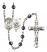 Saint Christopher and Marines Rosary with 6mm Hematite Beads