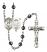 Saint Christopher and Nat'l Guard Rosary with 6mm Hematite Beads