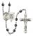 Saint Christopher and Navy Rosary with 6mm Hematite Beads