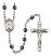 Saint Dorothy Engravable Rosary with 6mm Hematite Beads