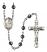 Saint Dymphna Engravable Rosary with 6mm Hematite Beads