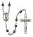 Saint Florian Engravable Rosary with 6mm Hematite Beads