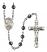 Saint Francis Xavier Engravable Rosary with 6mm Hematite Beads